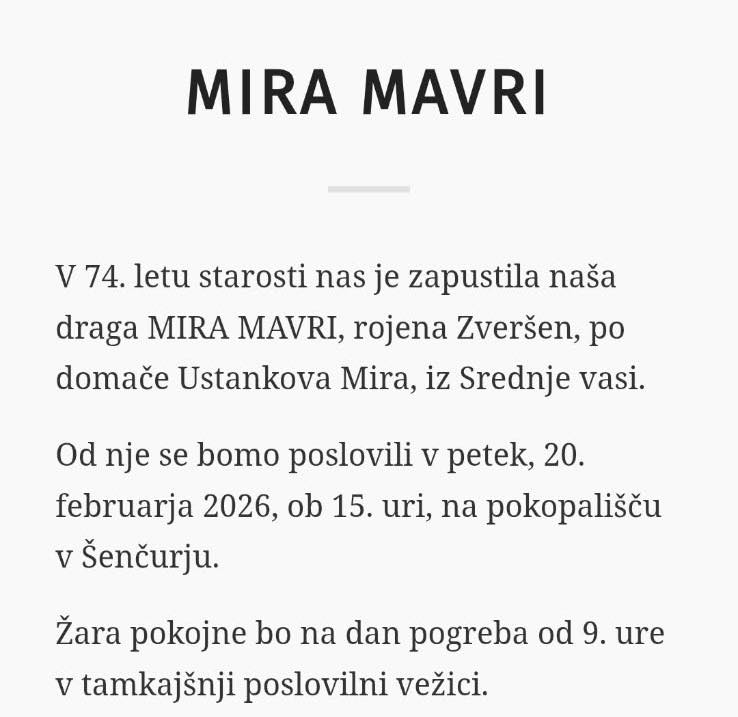 Slovo od Mire Mavri